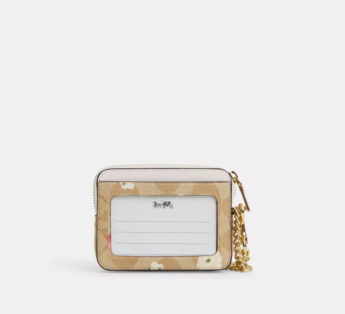 Coach Outlet - Zip Card Case Gold/Light Khaki Chalk Multi *PREORDEN*