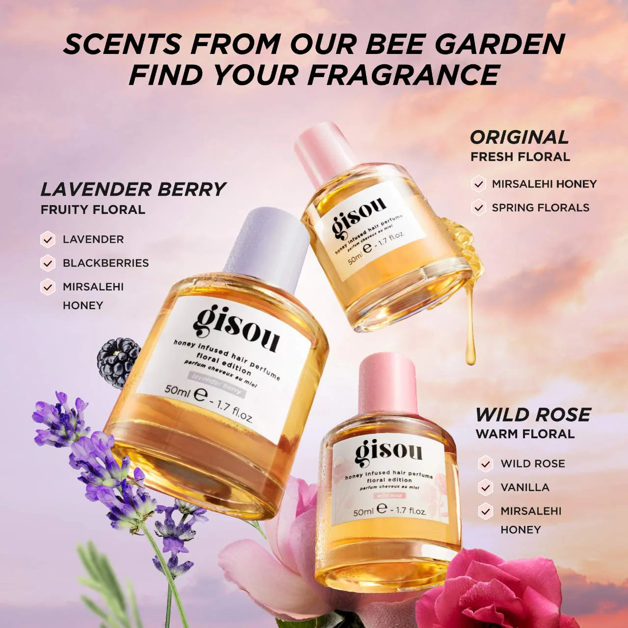 Gisou - Gisou Mini Wild Rose Honey Infused Hair Perfume *PREORDEN*