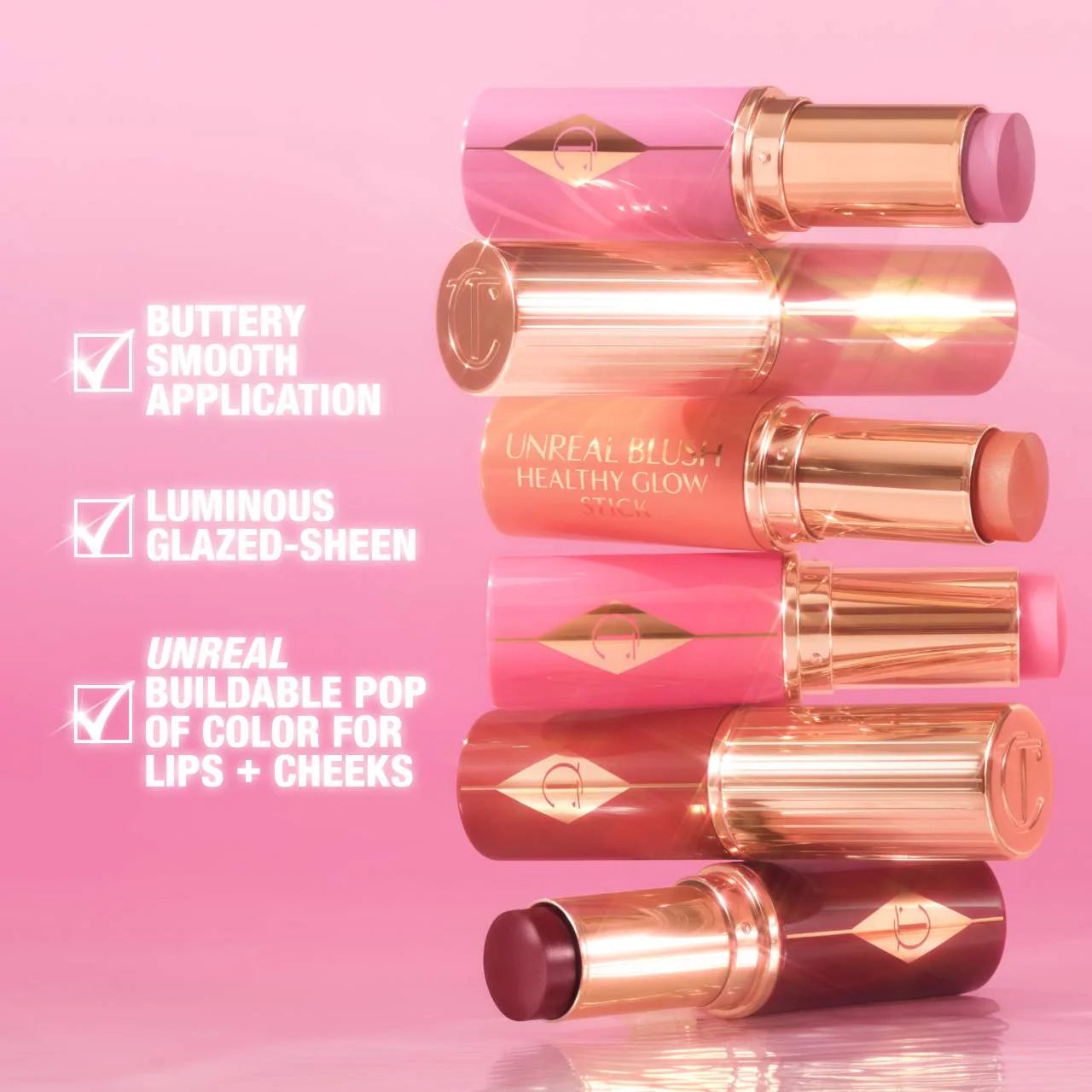 Charlotte Tilbury - Unreal Lip + Cheek Glow Blush Stick with Hyaluronic Acid *PREORDEN*