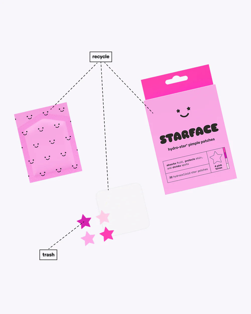 Starface Hydro-Stars Pink Party Pack - 32ct