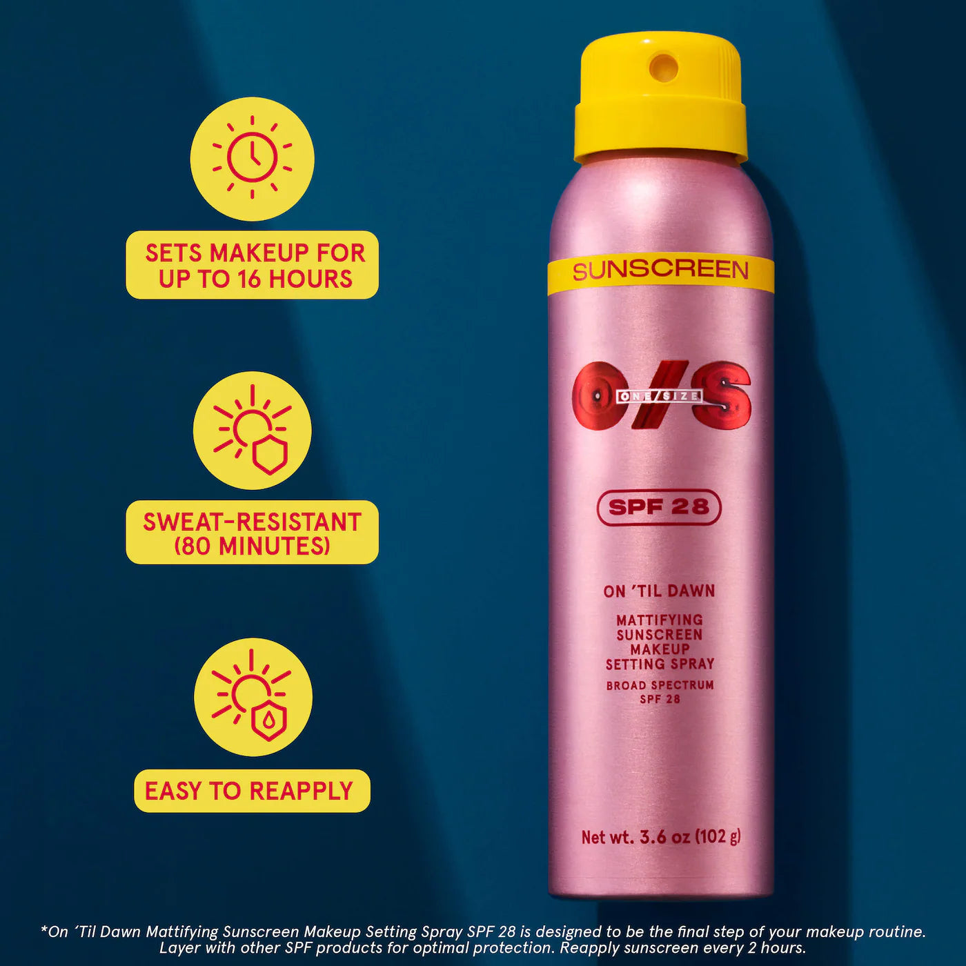 One Size by Patrick Starrr- On 'Til Dawn Mattifying Sunscreen Makeup Setting Spray SPF 28 *preorden*