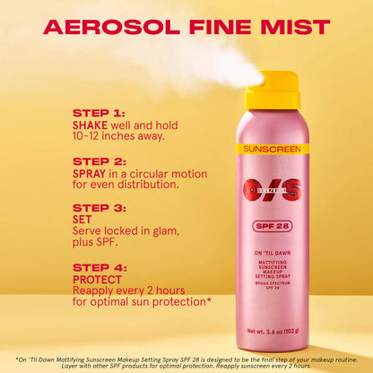 One Size by Patrick Starrr- On 'Til Dawn Mattifying Sunscreen Makeup Setting Spray SPF 28 *preorden*
